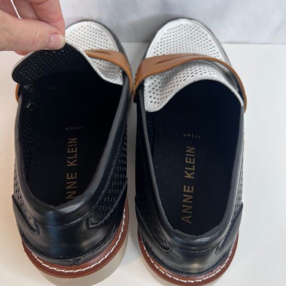 Anne Klein Emmy Lou Perforated Color Block Slip On Loafer Size 9 Casual - Picture 5 of 11